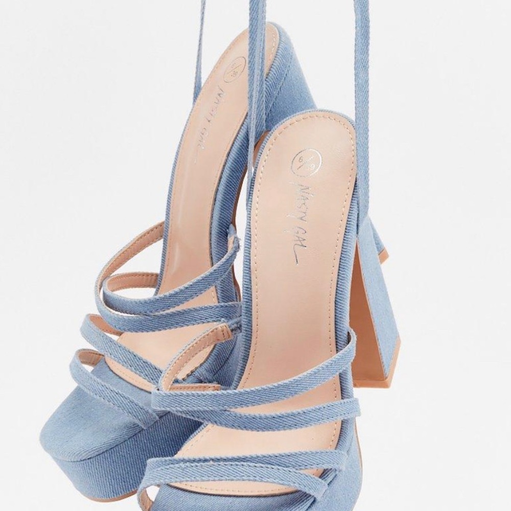 Up to Something Denim Platform Heels